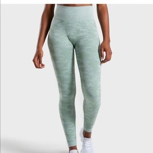sage green CAMO seamless gymshark leggings